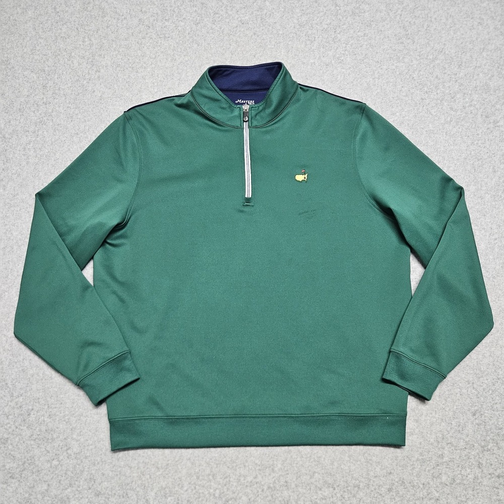 Master's Tech Augusta Nationals Green 1/4 Zip Pullover Mens Medium